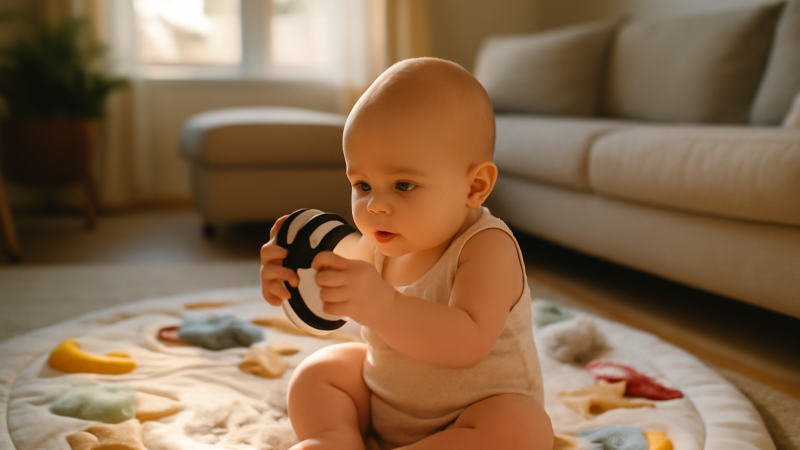 Bébé 5 mois : sommeil, motricité et alimentation