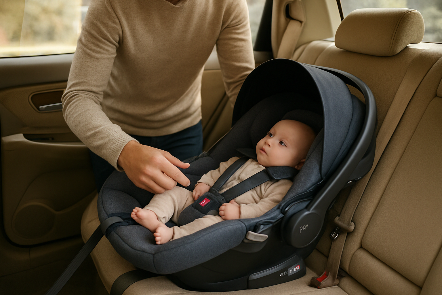 Siège auto i-Size CYBEX Cloud T 45–87 cm installé dans une voiture familiale, avec la Base T